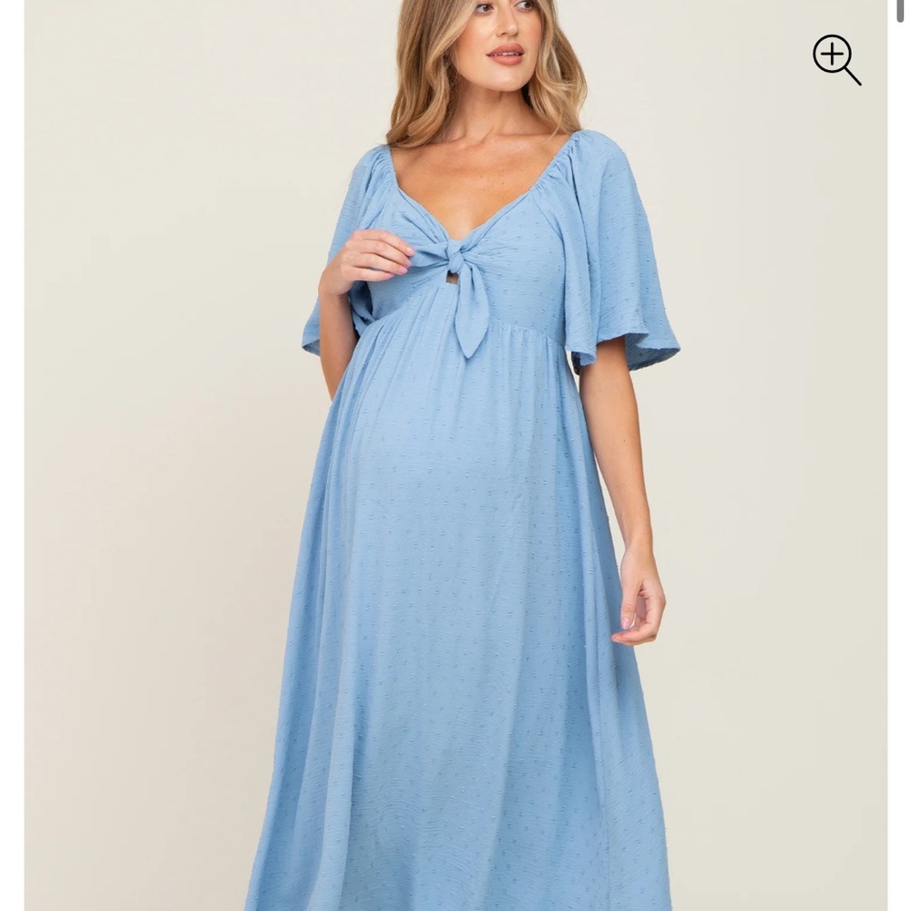 Maternity Light Blue Maxi Dress
